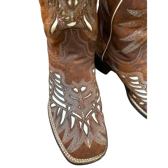 Resistol men’s brown leather western shoe boots size 9D SKU 3701 main image 5